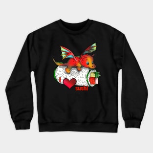 sushi roll with a cute dragon Crewneck Sweatshirt